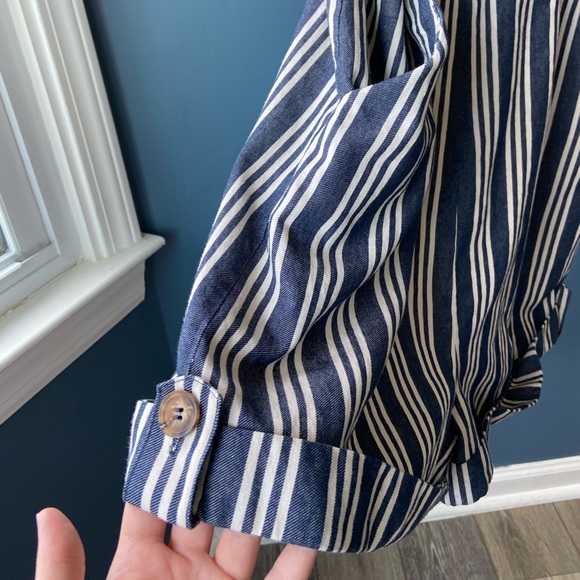 True Craft Blue Stripe Romper- Size L - Picture 3 of 7